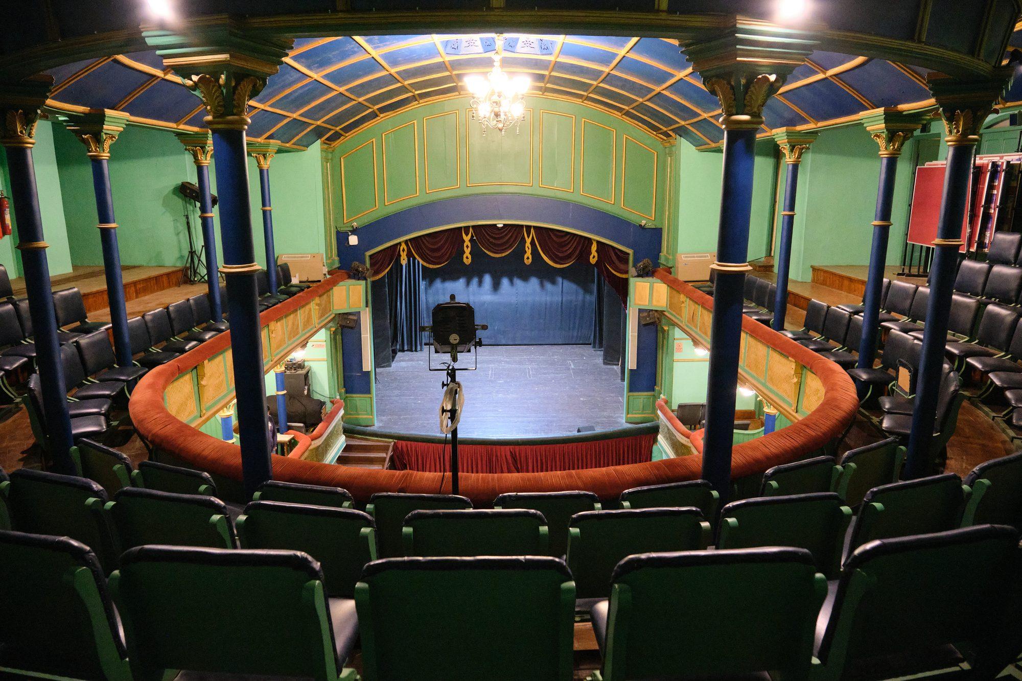 The auditorium from the balcony looking down to the stage