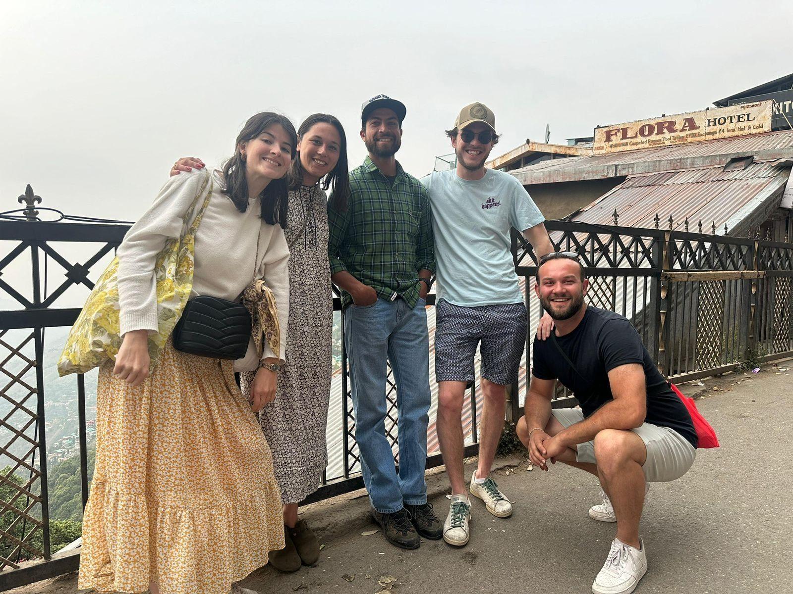 The group at the railing above the town on the heritage walk
