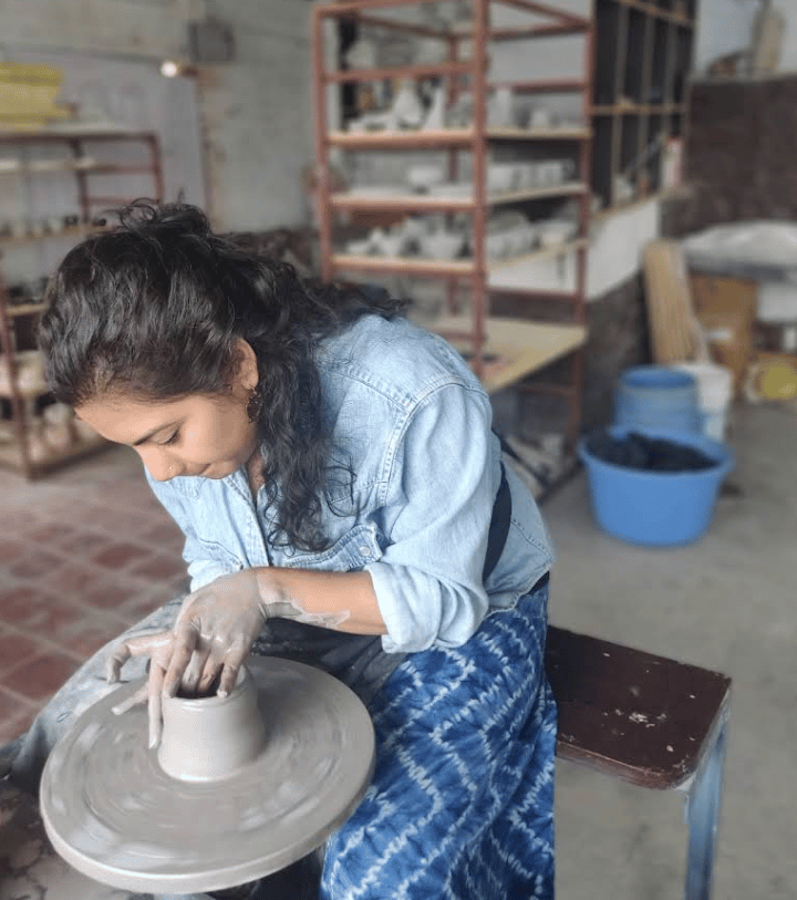 A Beginner's throw at Pottery