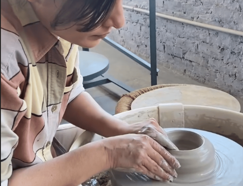 A Beginner's throw at Pottery