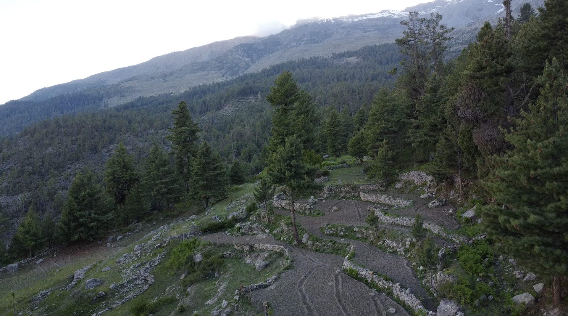 Cyclists on the Great Himalayan Bikepacking Trail in the high Himalaya