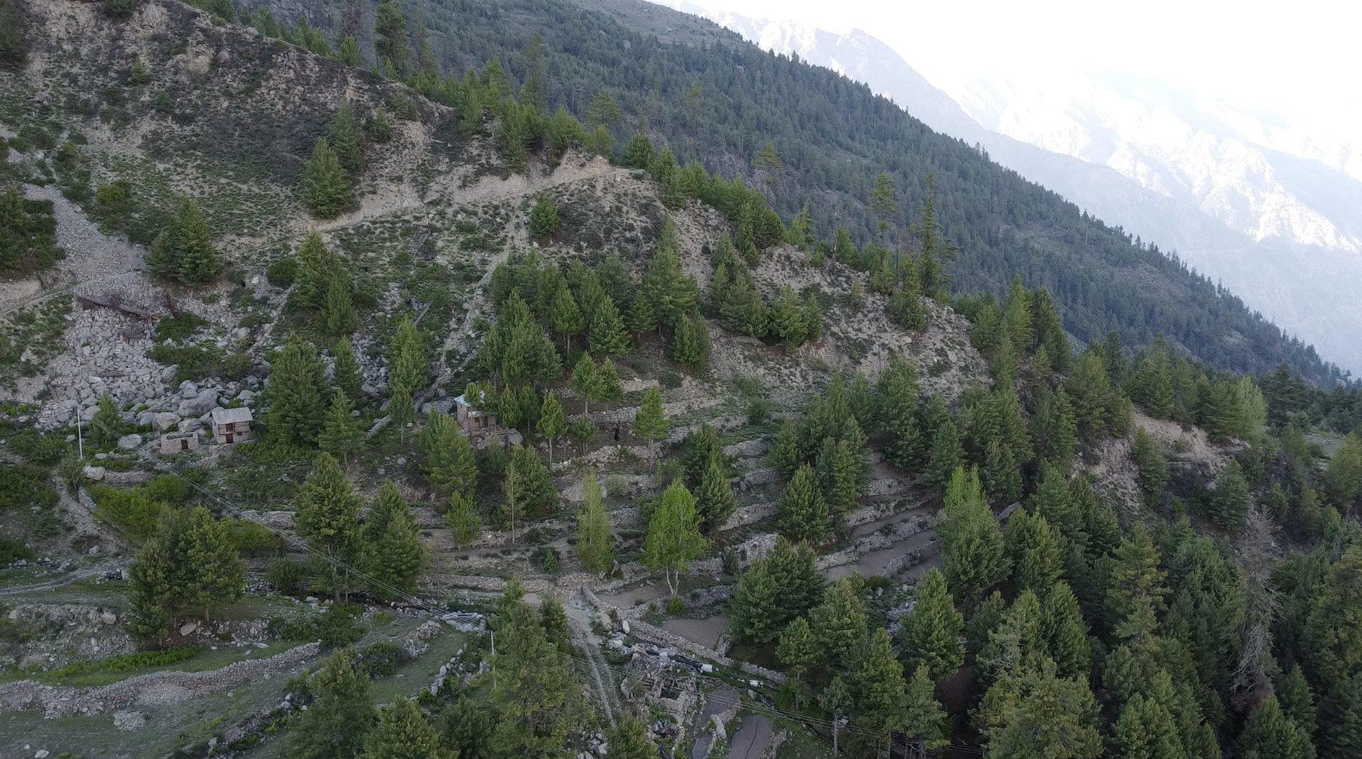 Cyclists on the Great Himalayan Bikepacking Trail in the high Himalaya
