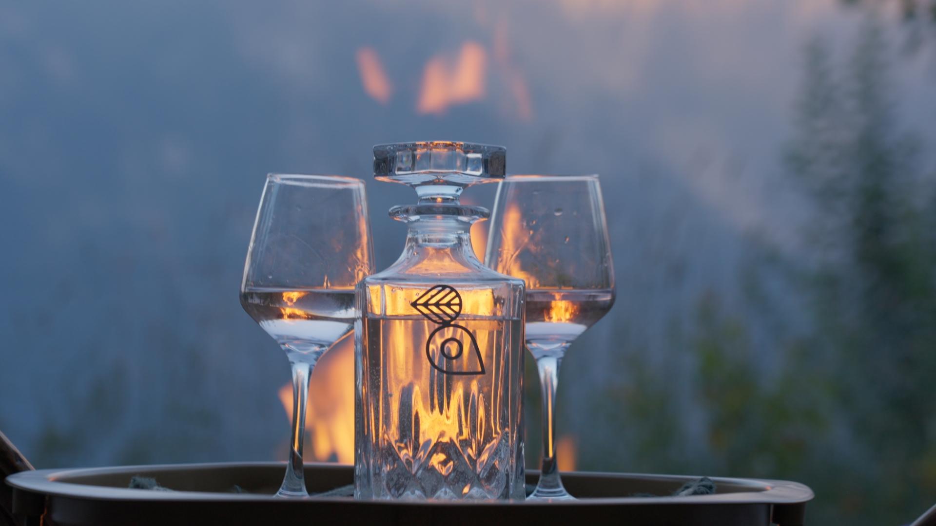A quiet sundowner in a Himalayan apple orchard