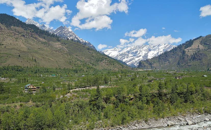 Beas Valley with river flowing through green landscape
