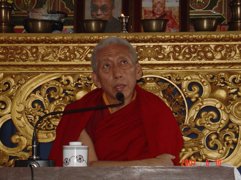 A monk teaching at Deer Park Institute in Bir