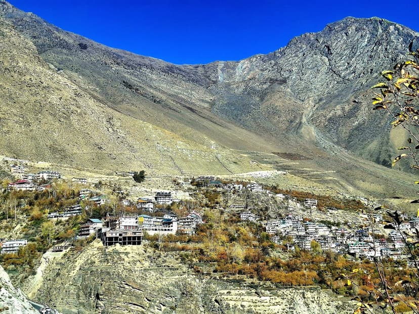 Wide view of Pooh village in upper Kinnaur
